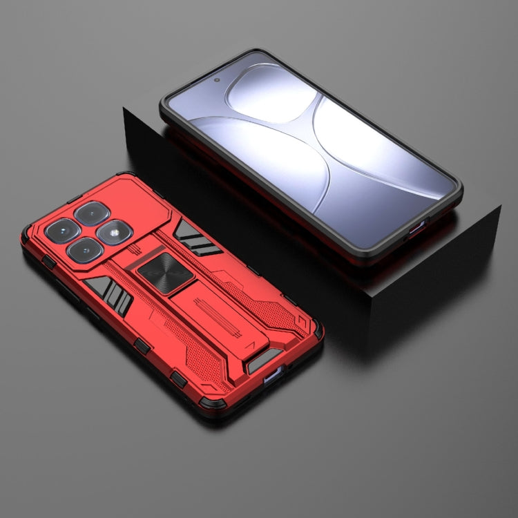 For Redmi K70 Ultra 5G Global Supersonic PC + TPU Holder Phone Case(Red)