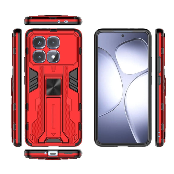 For Redmi K70 Ultra 5G Global Supersonic PC + TPU Holder Phone Case(Red)