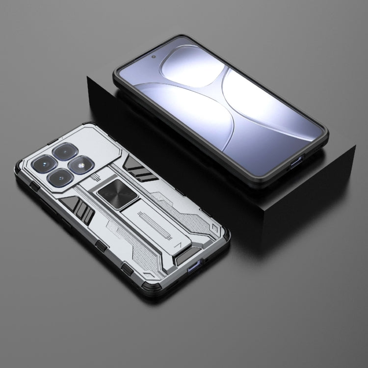 For Redmi K70 Ultra 5G Global Supersonic PC + TPU Holder Phone Case(Grey)
