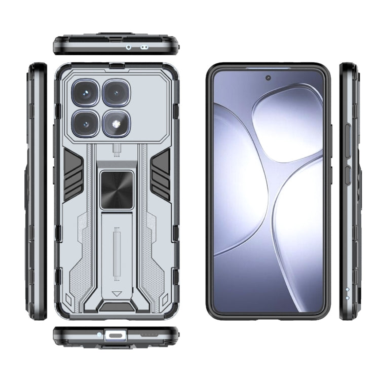 For Redmi K70 Ultra 5G Global Supersonic PC + TPU Holder Phone Case(Grey)