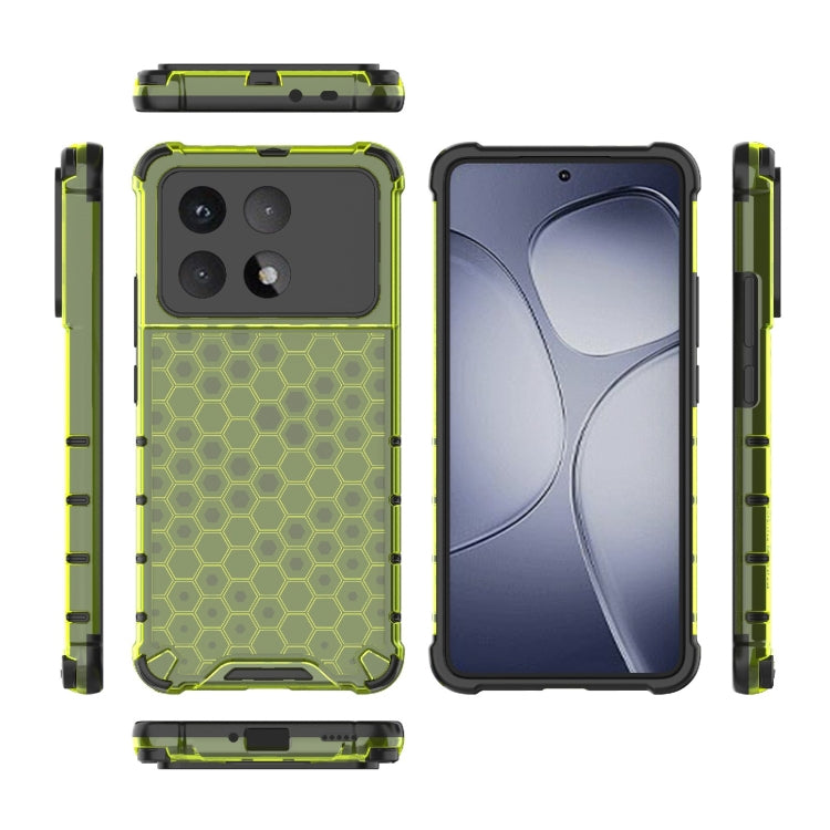 For Redmi K70 Ultra 5G Global Honeycomb Shockproof Phone Case(Green)