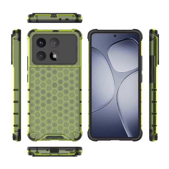 For Redmi K70 Ultra 5G Global Honeycomb Shockproof Phone Case(Green)
