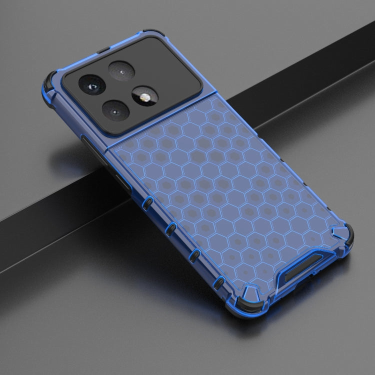 For Redmi K70 Ultra 5G Global Honeycomb Shockproof Phone Case(Blue)