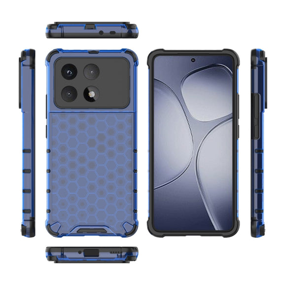 For Redmi K70 Ultra 5G Global Honeycomb Shockproof Phone Case(Blue)