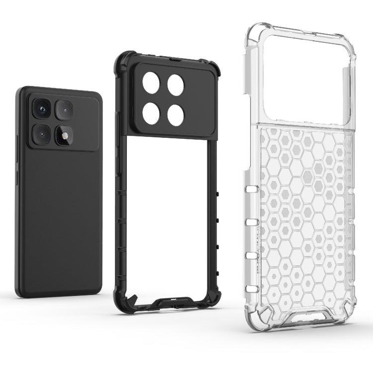 For Redmi K70 Ultra 5G Global Honeycomb Shockproof Phone Case(Blue)