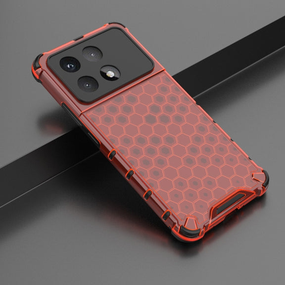 For Redmi K70 Ultra 5G Global Honeycomb Shockproof Phone Case(Red)