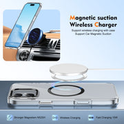 For iPhone 16 Ice Feel HD Transparent MagSafe PC Full Coverage Phone Case(Black)