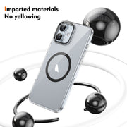 For iPhone 16 Ice Feel HD Transparent MagSafe PC Full Coverage Phone Case(Black)