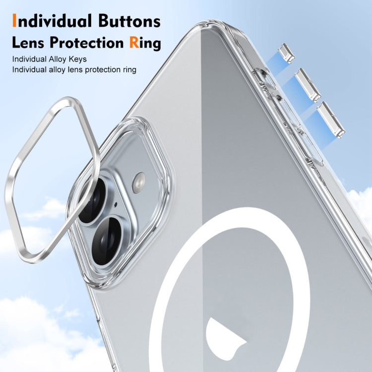For iPhone 16 Plus Ice Feel HD Transparent MagSafe PC Full Coverage Phone Case(White)