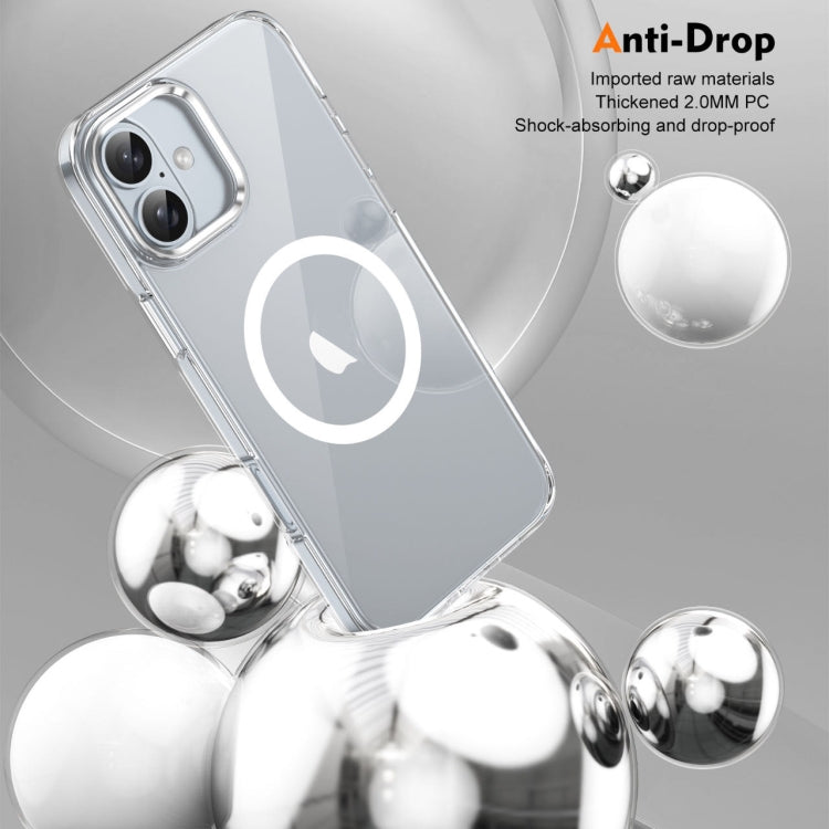 For iPhone 16 Plus Ice Feel HD Transparent MagSafe PC Full Coverage Phone Case(White)
