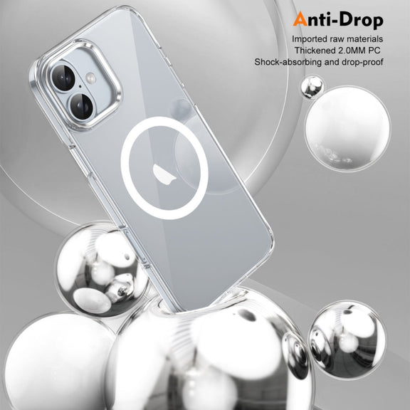For iPhone 16 Plus Ice Feel HD Transparent MagSafe PC Full Coverage Phone Case(White)