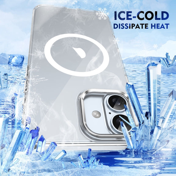 For iPhone 16 Plus Ice Feel HD Transparent MagSafe PC Full Coverage Phone Case(White)
