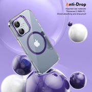 For iPhone 16 Plus Ice Feel HD Transparent MagSafe PC Full Coverage Phone Case(Purple)