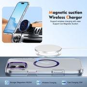 For iPhone 16 Plus Ice Feel HD Transparent MagSafe PC Full Coverage Phone Case(Purple)