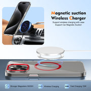 For iPhone 16 Pro Ice Feel HD Transparent MagSafe PC Full Coverage Phone Case(Red)