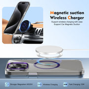 For iPhone 16 Pro Ice Feel HD Transparent MagSafe PC Full Coverage Phone Case(Purple)