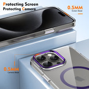 For iPhone 16 Pro Ice Feel HD Transparent MagSafe PC Full Coverage Phone Case(Purple)