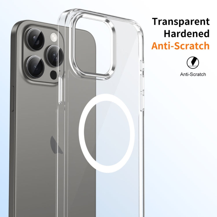 For iPhone 16 Pro Max Ice Feel HD Transparent MagSafe PC Full Coverage Phone Case(White)