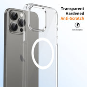 For iPhone 16 Pro Max Ice Feel HD Transparent MagSafe PC Full Coverage Phone Case(White)