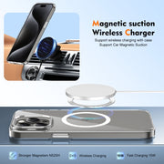 For iPhone 16 Pro Max Ice Feel HD Transparent MagSafe PC Full Coverage Phone Case(White)
