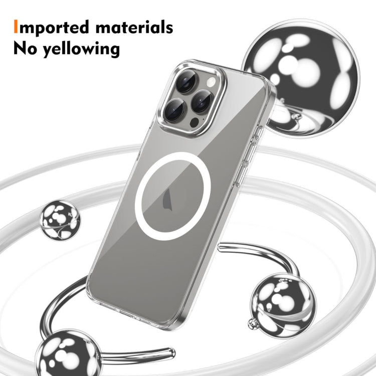 For iPhone 16 Pro Max Ice Feel HD Transparent MagSafe PC Full Coverage Phone Case(White)