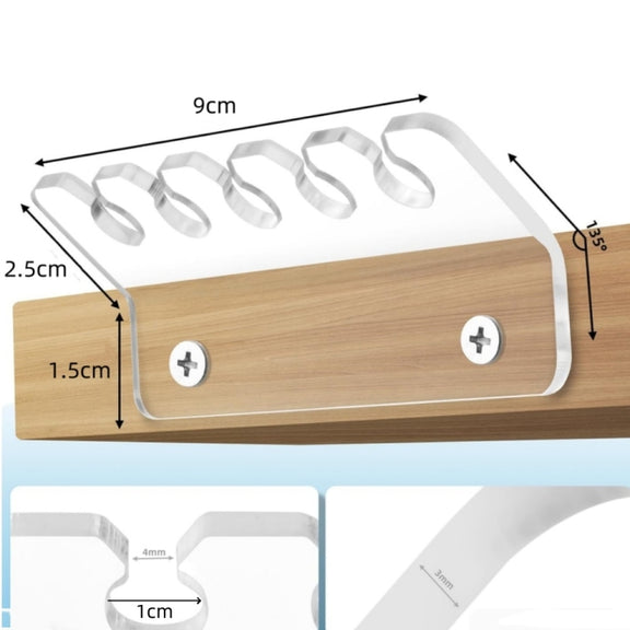 2pcs / Pack Acrylic Data Cable Storage Rack Charging Cable Storage Hook(Transparent)