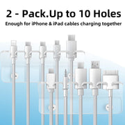 2pcs / Pack Acrylic Data Cable Storage Rack Charging Cable Storage Hook(Transparent)