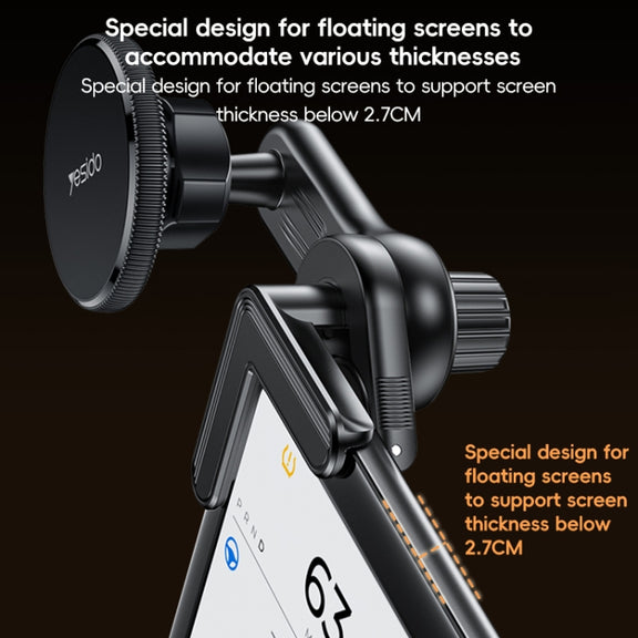 Yesido C213 Car Floating Screen Clip-on MagSafe Magnetic Phone Holder(Black)