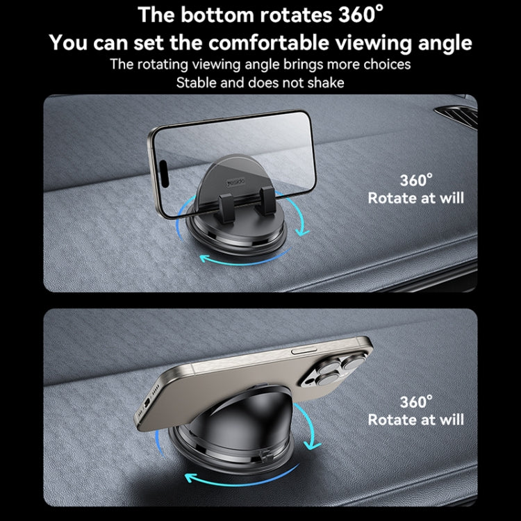 Yesido C268 Car Dashboard 360 Degree Rotating Base Phone Holder(Black)