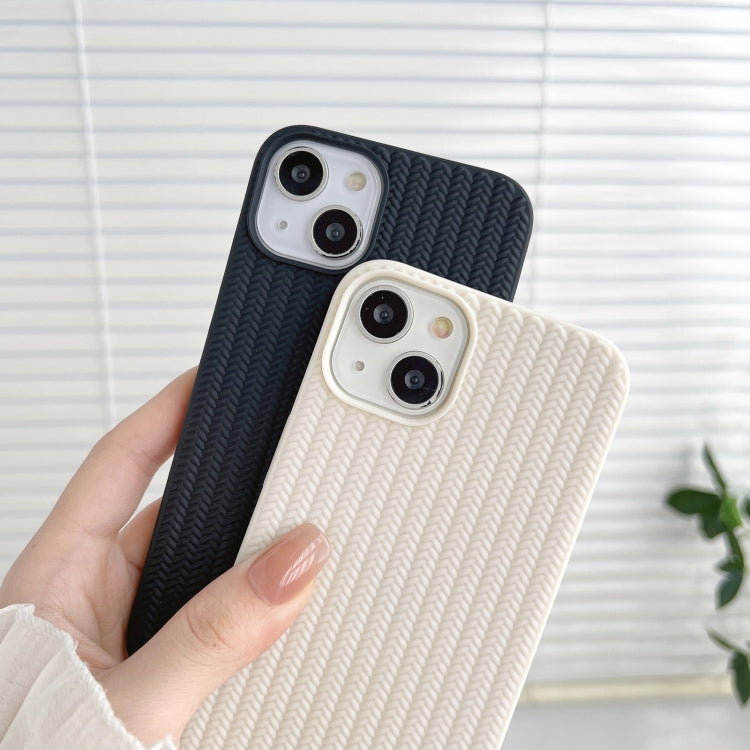 For iPhone 16 Pro Max Weave Texture TPU Phone Case(White)