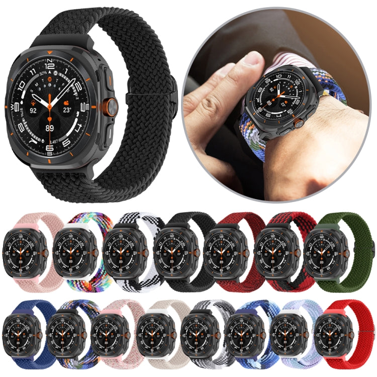 For Samsung Galaxy Watch Ultra 47mm Slide Buckle Nylon Braided Watch Band(Black)