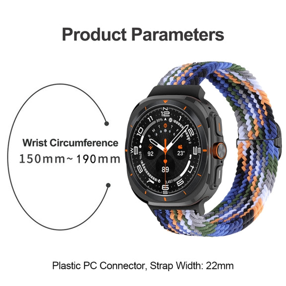 For Samsung Galaxy Watch Ultra 47mm Slide Buckle Nylon Braided Watch Band(Violets)