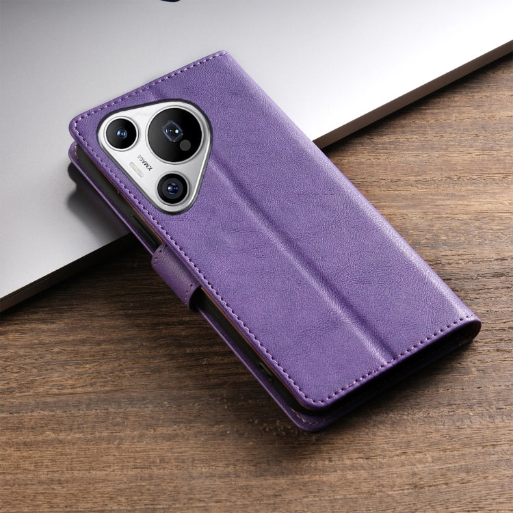 For Huawei Pura 70 N.BEKUS CSJ-P1 Solid Color Leather Phone Case(Purple)