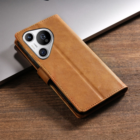 For Huawei Pura 70 Ultra N.BEKUS CSJ-P1 Solid Color Leather Phone Case(Brown)