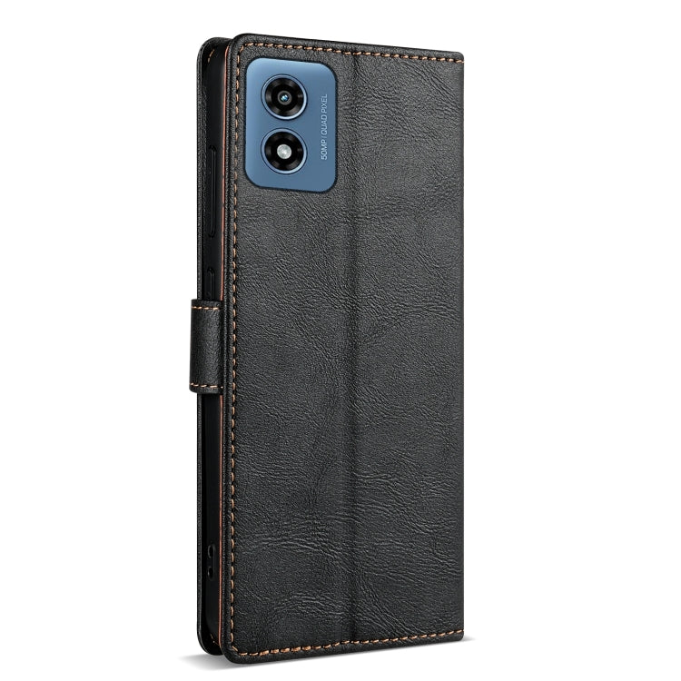 For Motorola Moto G Play 2024 N.BEKUS CSJ-P1 Solid Color Leather Phone Case(Black)
