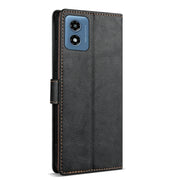 For Motorola Moto G Play 2024 N.BEKUS CSJ-P1 Solid Color Leather Phone Case(Black)
