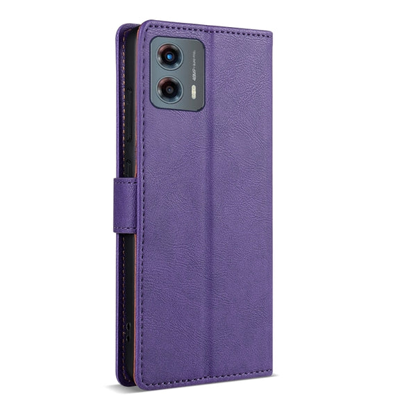For Motorola Moto G Stylus 2024 N.BEKUS CSJ-P1 Solid Color Leather Phone Case(Purple)
