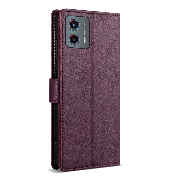 For Motorola Moto G 5G 2024 N.BEKUS CSJ-P1 Solid Color Leather Phone Case(Wine Red)