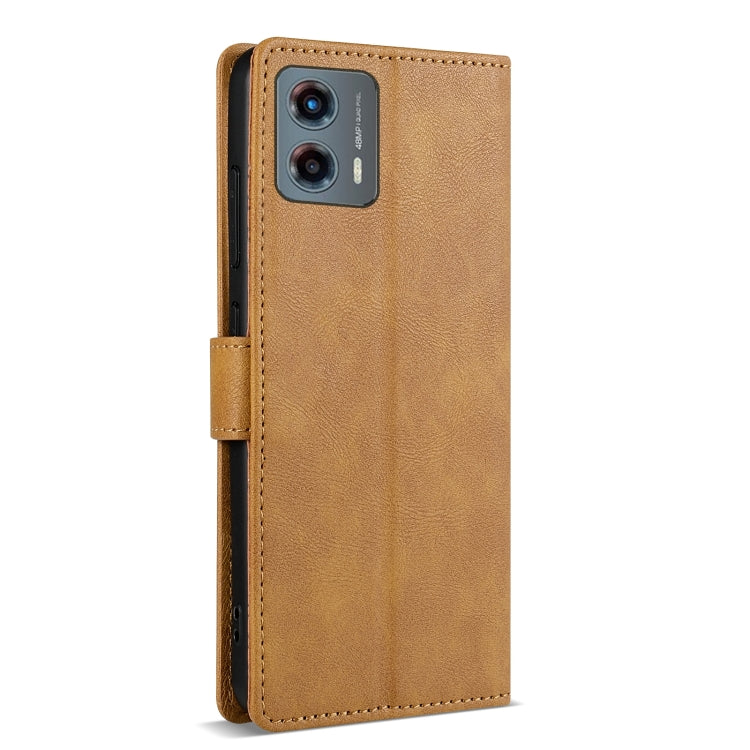 For Motorola Moto G 5G 2024 N.BEKUS CSJ-P1 Solid Color Leather Phone Case(Brown)