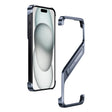 For iPhone 15 S-shaped Stand Frameless Metal Phone Case(Grey) - iPhone 15 Cases by PMC TechLife | Online Shopping South Africa | PMC TechLife | Buy Now Pay Later Mobicred