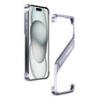 For iPhone 15 S-shaped Stand Frameless Metal Phone Case(Silver) - iPhone 15 Cases by PMC TechLife | Online Shopping South Africa | PMC TechLife | Buy Now Pay Later Mobicred
