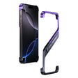 For iPhone 16 Pro Max S-shaped Stand Frameless Metal Phone Case(Black Purple) - iPhone 16 Pro Max Cases by PMC TechLife | Online Shopping South Africa | PMC TechLife | Buy Now Pay Later Mobicred
