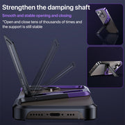 For iPhone 14 Pro S-shaped Stand Frameless Metal Phone Case(Silver)