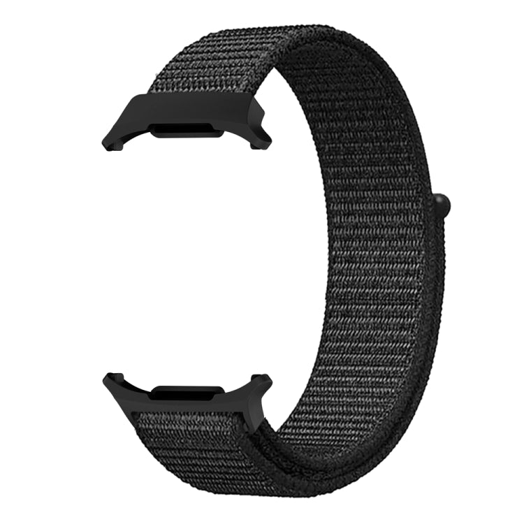 For Samsung Galaxy Watch Ultra 47mm Plastic Connector Nylon Loop Watch Band(Dark Black)