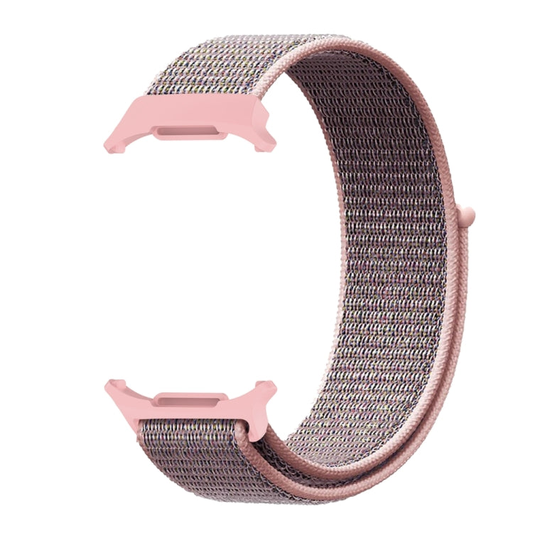 For Samsung Galaxy Watch Ultra 47mm Plastic Connector Nylon Loop Watch Band(Pink Sand)