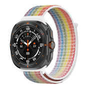 For Samsung Galaxy Watch Ultra 47mm Plastic Connector Nylon Loop Watch Band(Colorful)