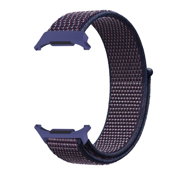 For Samsung Galaxy Watch Ultra 47mm Plastic Connector Nylon Loop Watch Band(Indigo Blue)