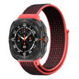 For Samsung Galaxy Watch Ultra 47mm Plastic Connector Nylon Loop Watch Band(Red Black) - Watch Bands by PMC TechLife | Online Shopping South Africa | PMC TechLife | Buy Now Pay Later Mobicred