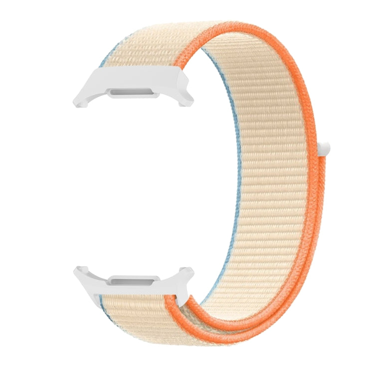 For Samsung Galaxy Watch Ultra 47mm Plastic Connector Nylon Loop Watch Band(Milky White)