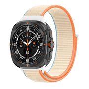 For Samsung Galaxy Watch Ultra 47mm Plastic Connector Nylon Loop Watch Band(Milky White)